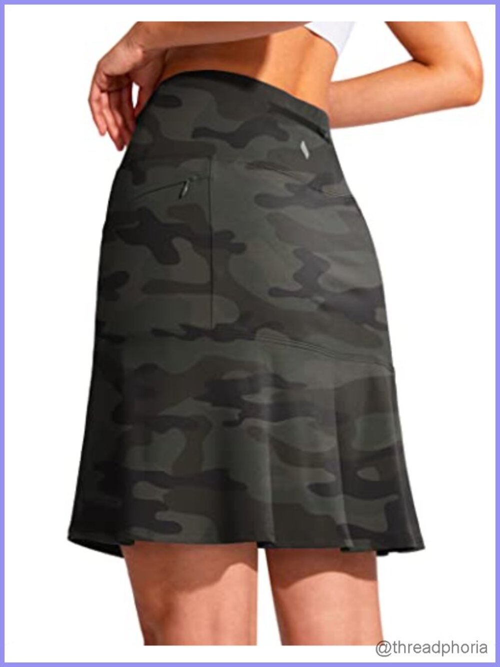 19 inch Ruffled Golf Skirts for Women High Waist Knee Length Skort with Pockets